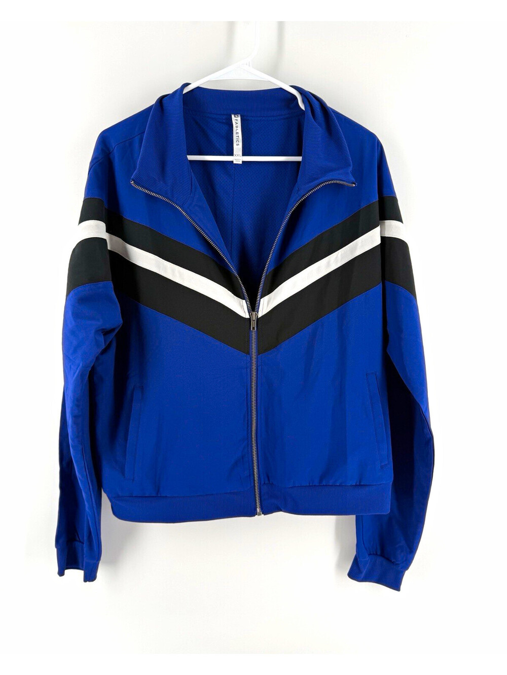 Fabletics Women's Track Jacket Full Zip Pockets Stretch Colorblock XXL